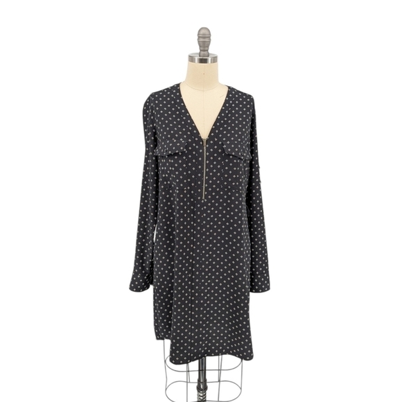 Express Motif Print Tunic Dress Black White S Business casual basic bohemian - Picture 1 of 5